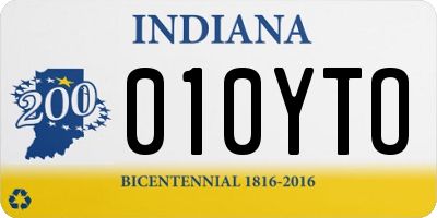 IN license plate 010YTO