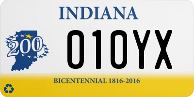 IN license plate 010YX