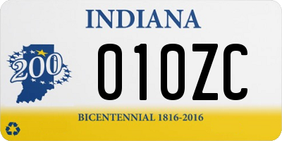 IN license plate 010ZC