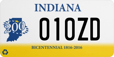 IN license plate 010ZD