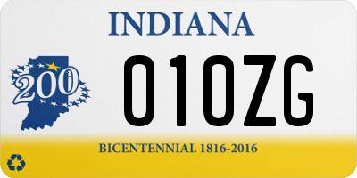 IN license plate 010ZG