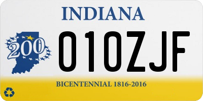 IN license plate 010ZJF