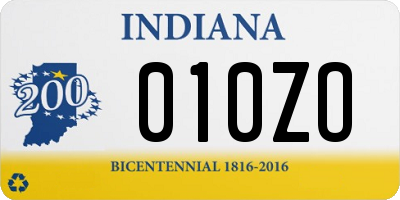 IN license plate 010ZO