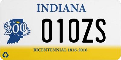 IN license plate 010ZS