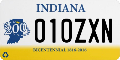 IN license plate 010ZXN