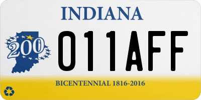 IN license plate 011AFF
