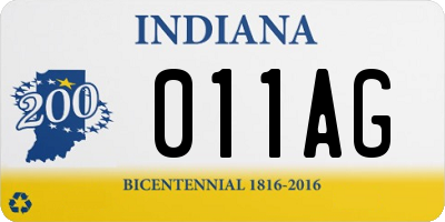 IN license plate 011AG