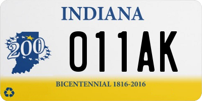 IN license plate 011AK