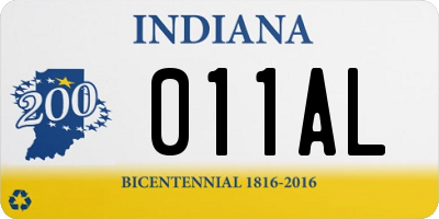 IN license plate 011AL