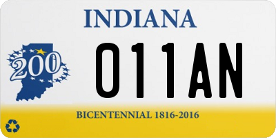 IN license plate 011AN