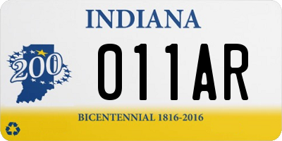 IN license plate 011AR