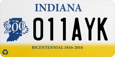 IN license plate 011AYK