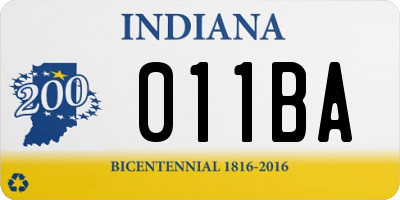 IN license plate 011BA