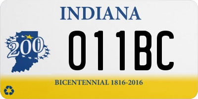 IN license plate 011BC