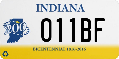 IN license plate 011BF