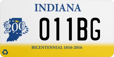 IN license plate 011BG