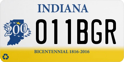 IN license plate 011BGR
