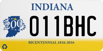 IN license plate 011BHC