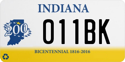 IN license plate 011BK