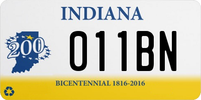 IN license plate 011BN