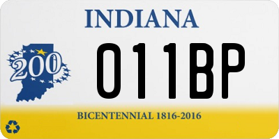 IN license plate 011BP