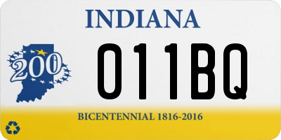 IN license plate 011BQ