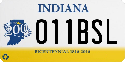 IN license plate 011BSL