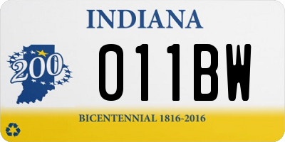 IN license plate 011BW