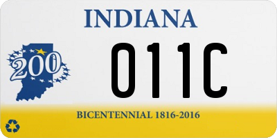 IN license plate 011C