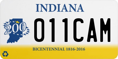 IN license plate 011CAM