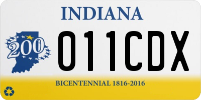 IN license plate 011CDX