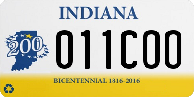 IN license plate 011COO