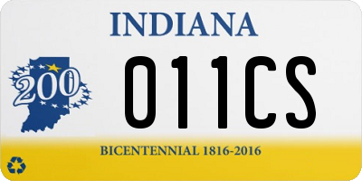 IN license plate 011CS