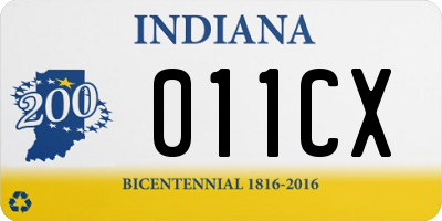 IN license plate 011CX