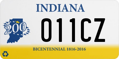 IN license plate 011CZ