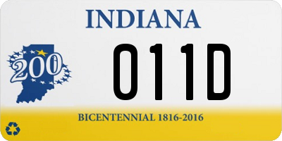 IN license plate 011D