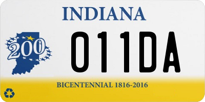 IN license plate 011DA