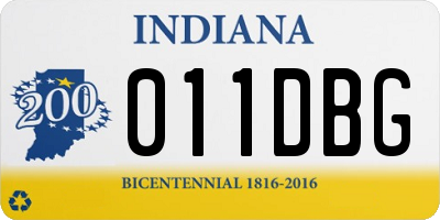 IN license plate 011DBG