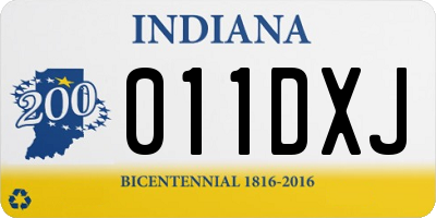 IN license plate 011DXJ