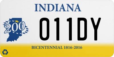 IN license plate 011DY