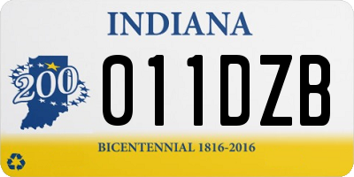 IN license plate 011DZB