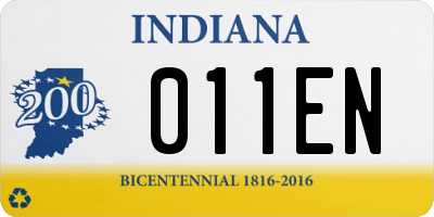 IN license plate 011EN