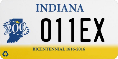 IN license plate 011EX