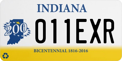 IN license plate 011EXR
