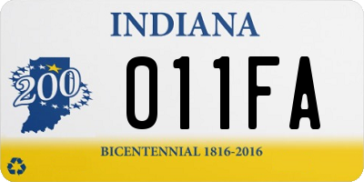 IN license plate 011FA