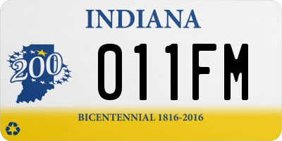 IN license plate 011FM