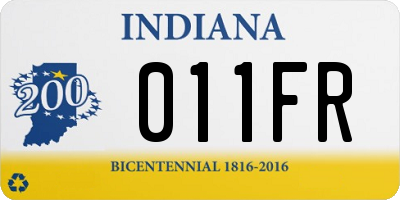 IN license plate 011FR