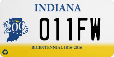 IN license plate 011FW