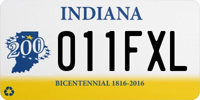 IN license plate 011FXL