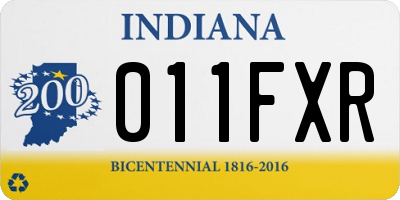 IN license plate 011FXR